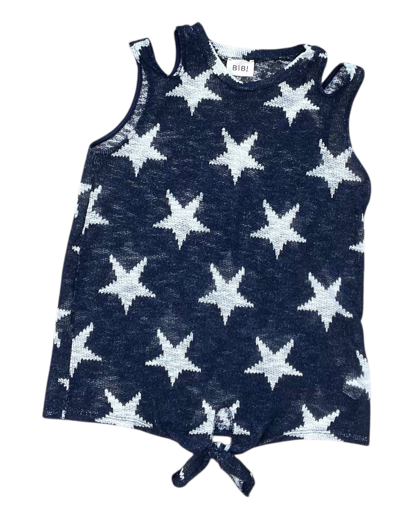 Tank Top By Bibi In Blue & White, Size:S