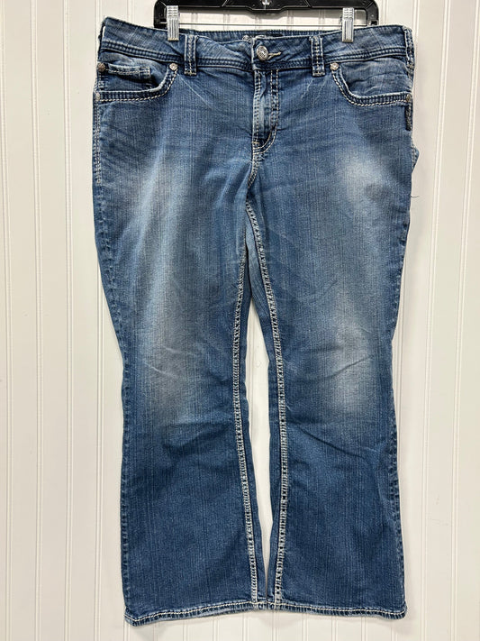 Jeans Flared By Silver In Blue Denim, Size:16