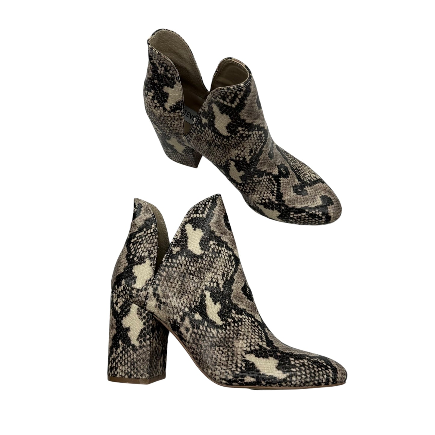 Boots Ankle Heels By Steve Madden In Snakeskin Print, Size:8.5