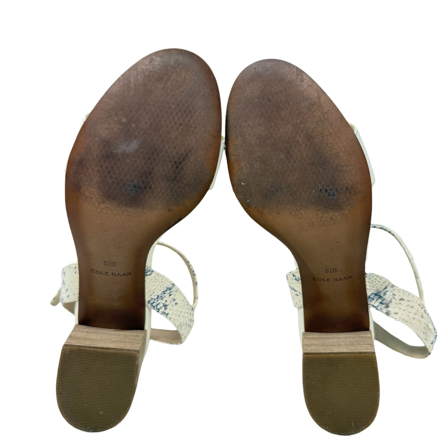 Sandals Heels Block By Cole-haan In Cream, Size: 8.5