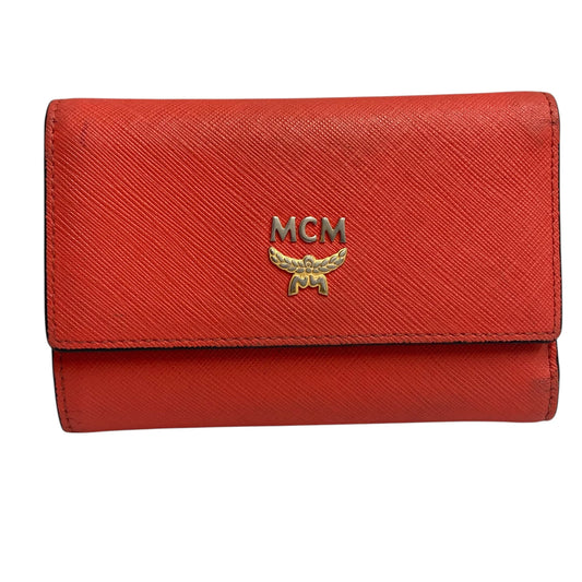 Wallet Luxury Designer By Mcm In Coral, Size:Medium