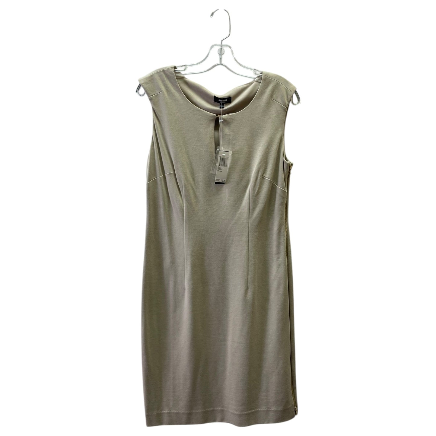 Dress Party Midi By Premise In Taupe, Size:8