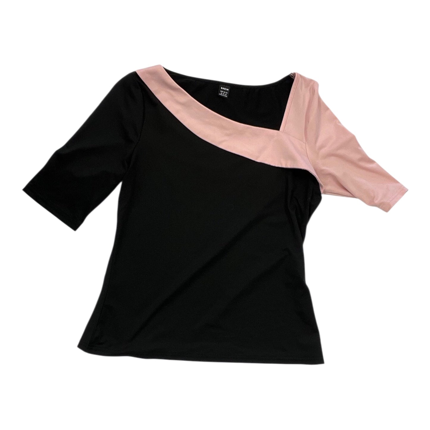 Top Ss By Shein In Black & Pink, Size:Xl
