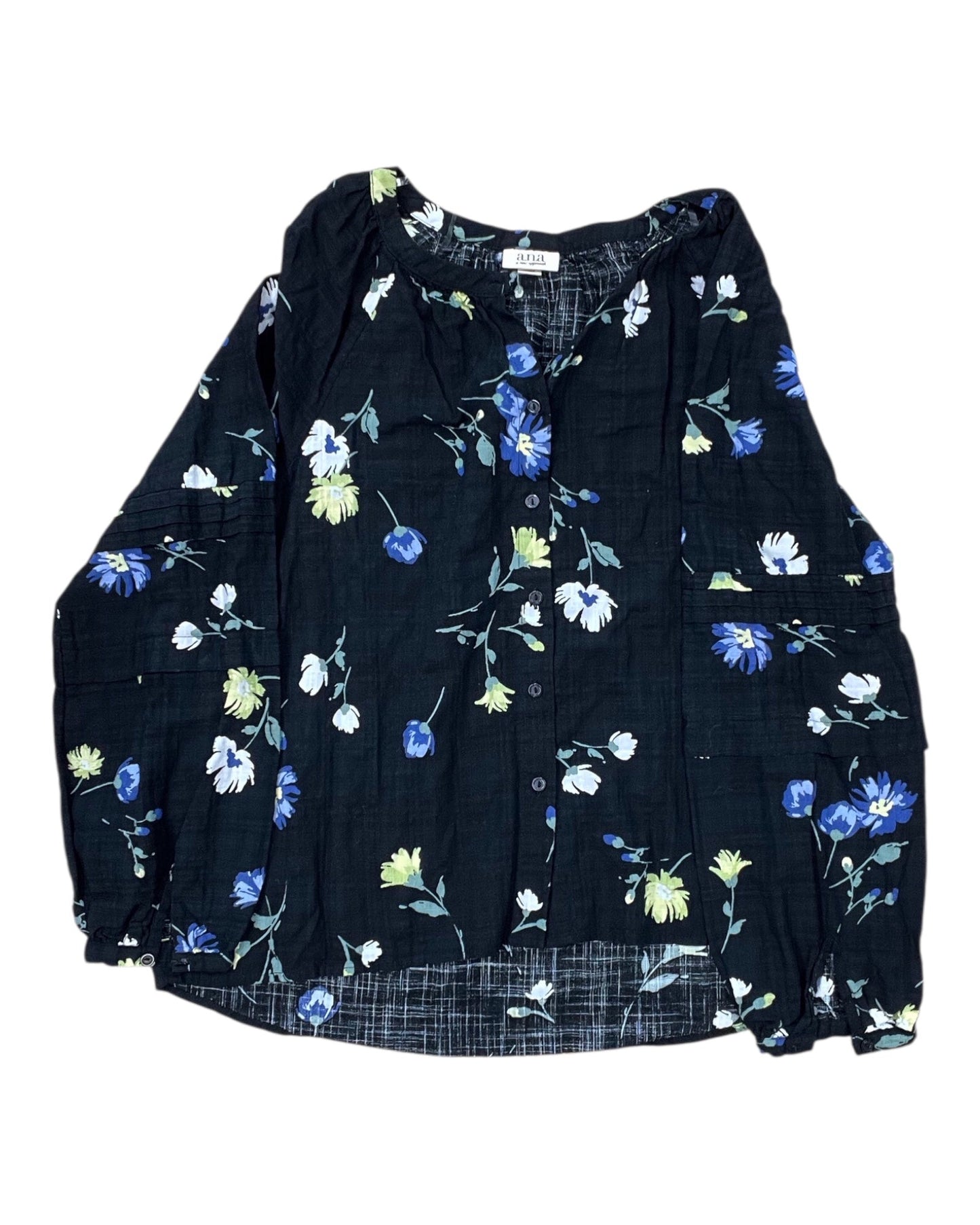 Blouse Ls By Ana In Black, Size:M