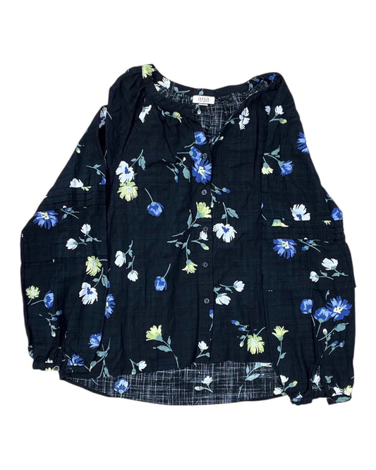 Blouse Ls By Ana In Black, Size:M