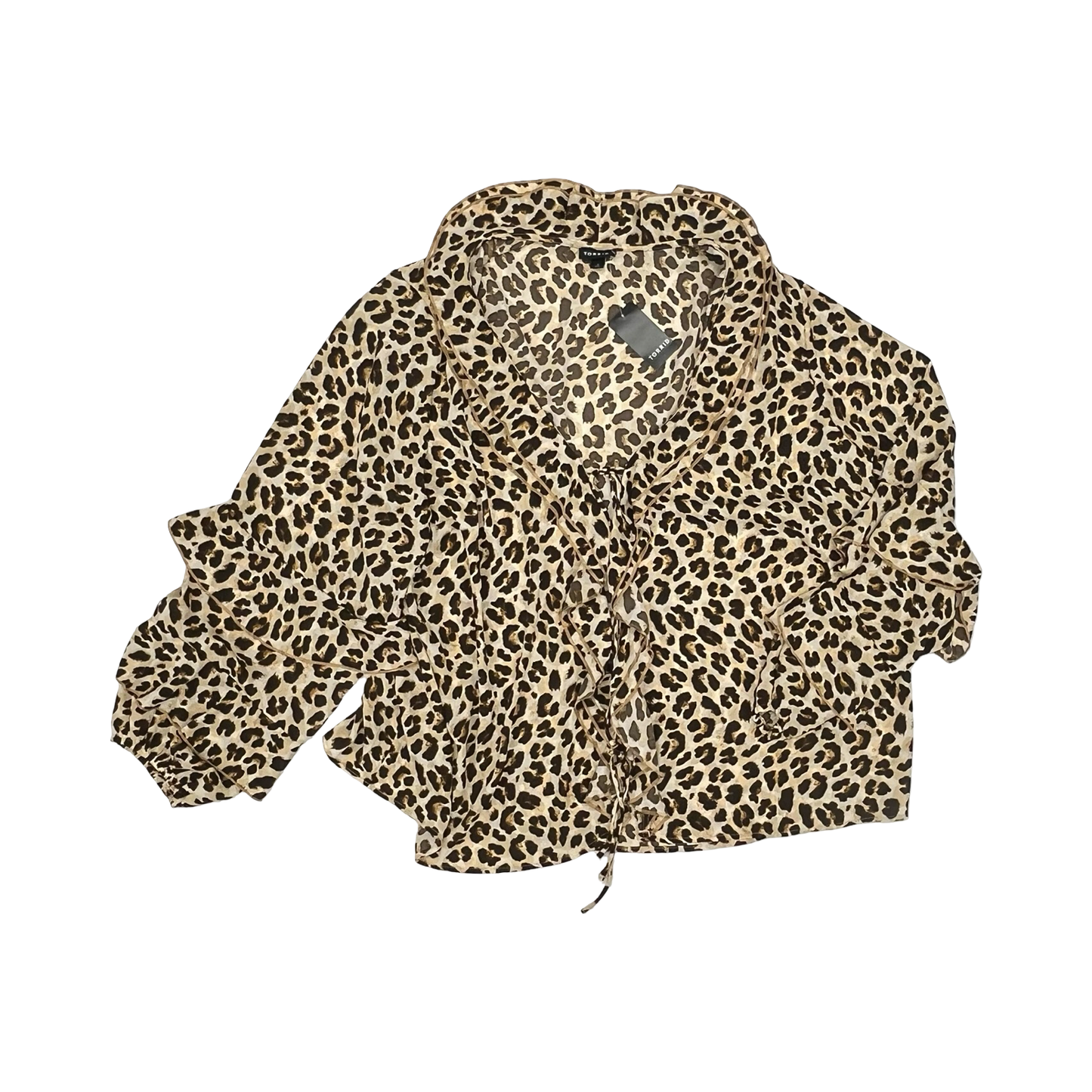 Blouse Ls By Torrid In Leopard Print, Size:2X
