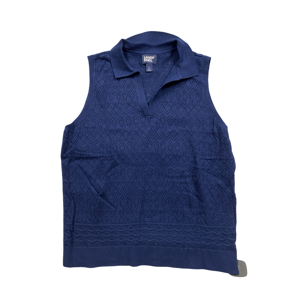 Top Sleeveless By Lands End In Navy, Size:L