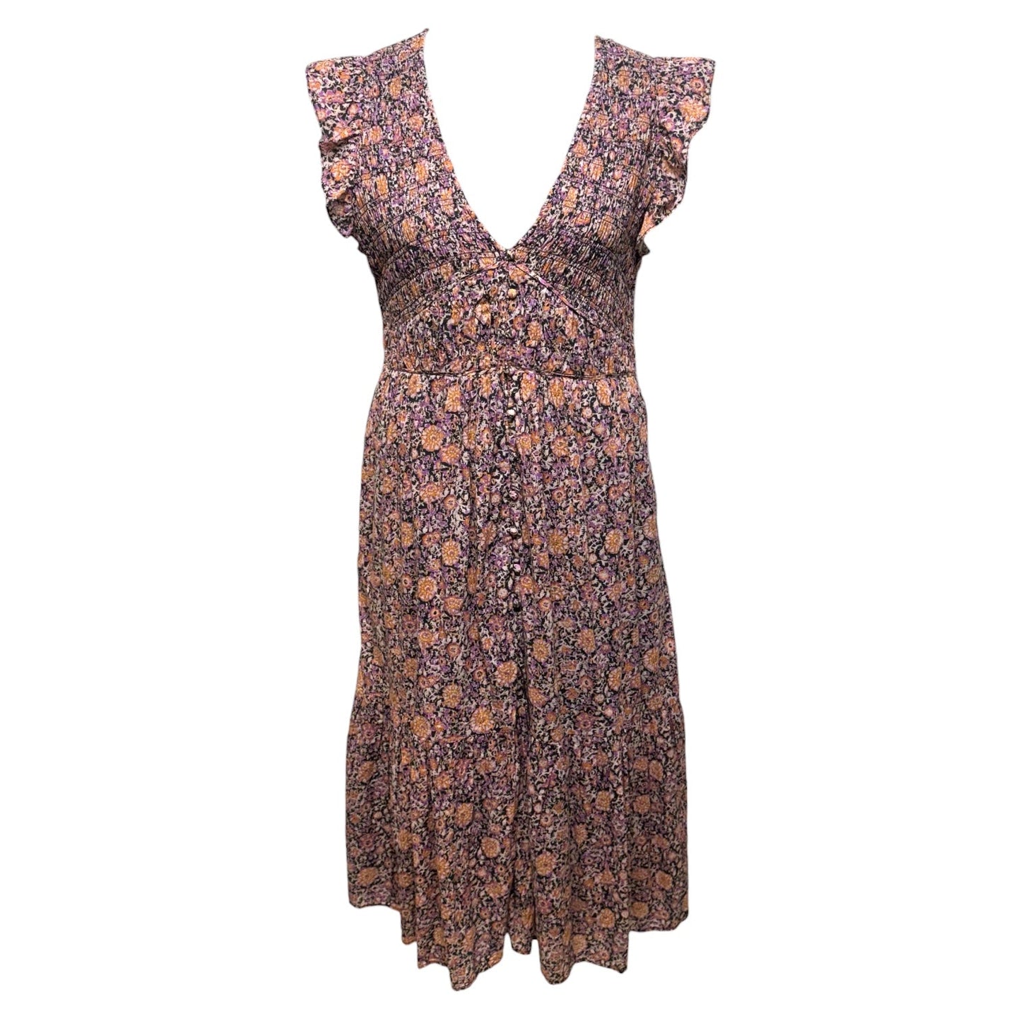 The Peregrine Midi Dress By Anthropologie In Floral Print, Size: XL Petite