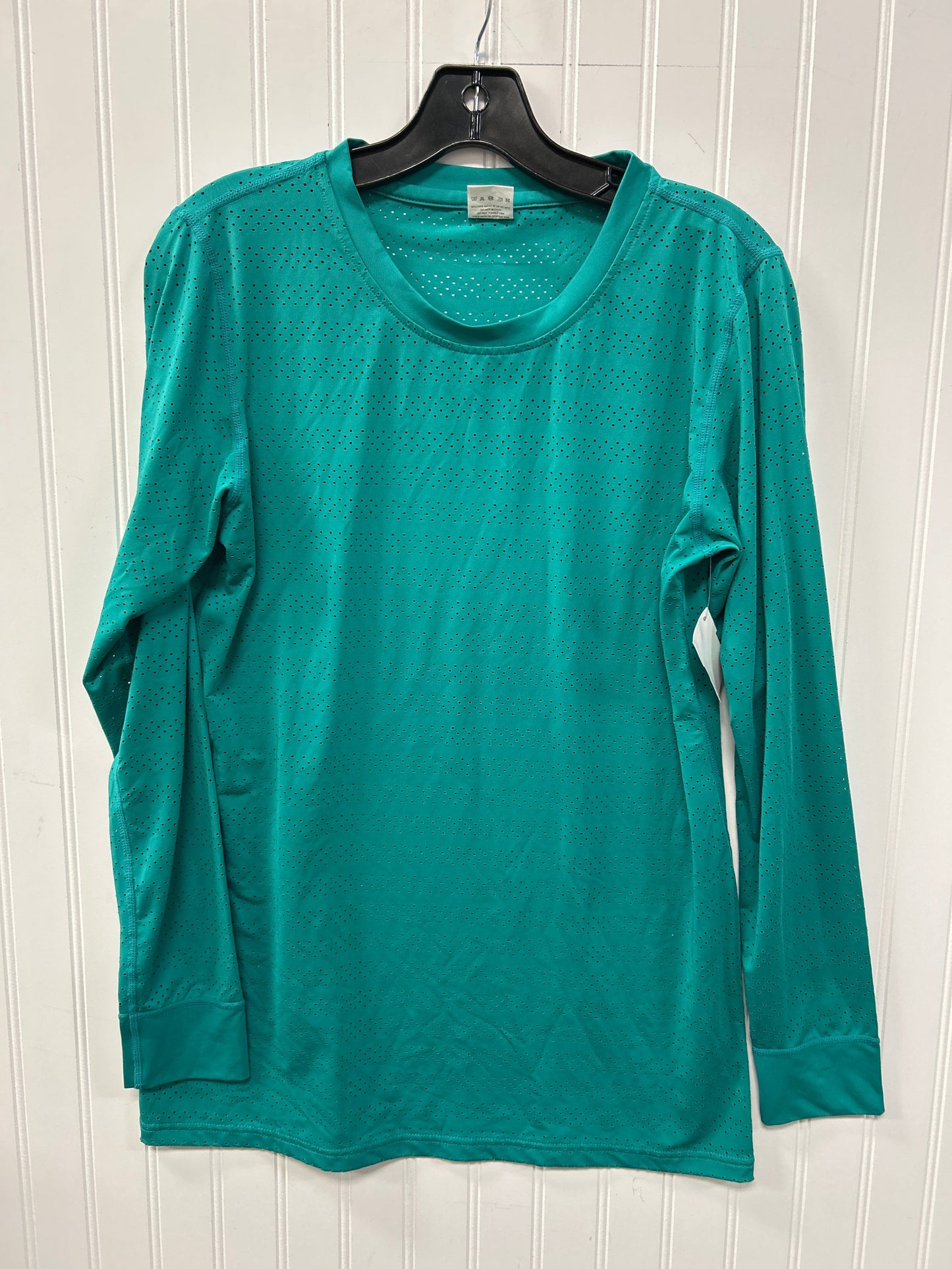 Athletic Top Ls Crewneck By Zyia In Teal, Size:L