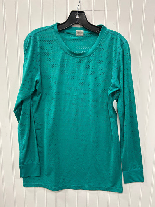 Athletic Top Ls Crewneck By Zyia In Teal, Size:L