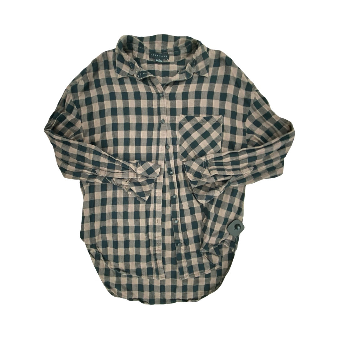 Top Ls By Sanctuary In Plaid Pattern, Size:M