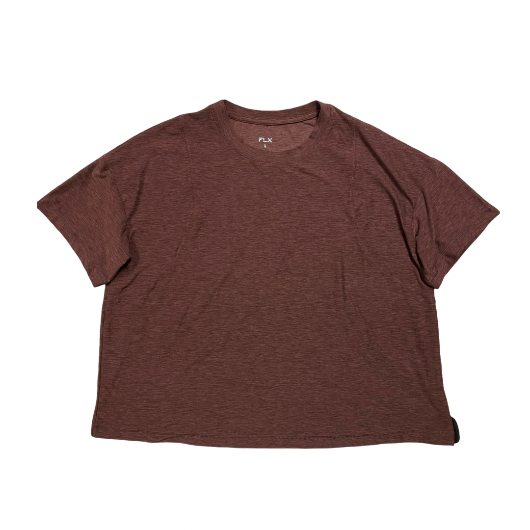 Athletic Top Ss By Flx In Maroon, Size:L