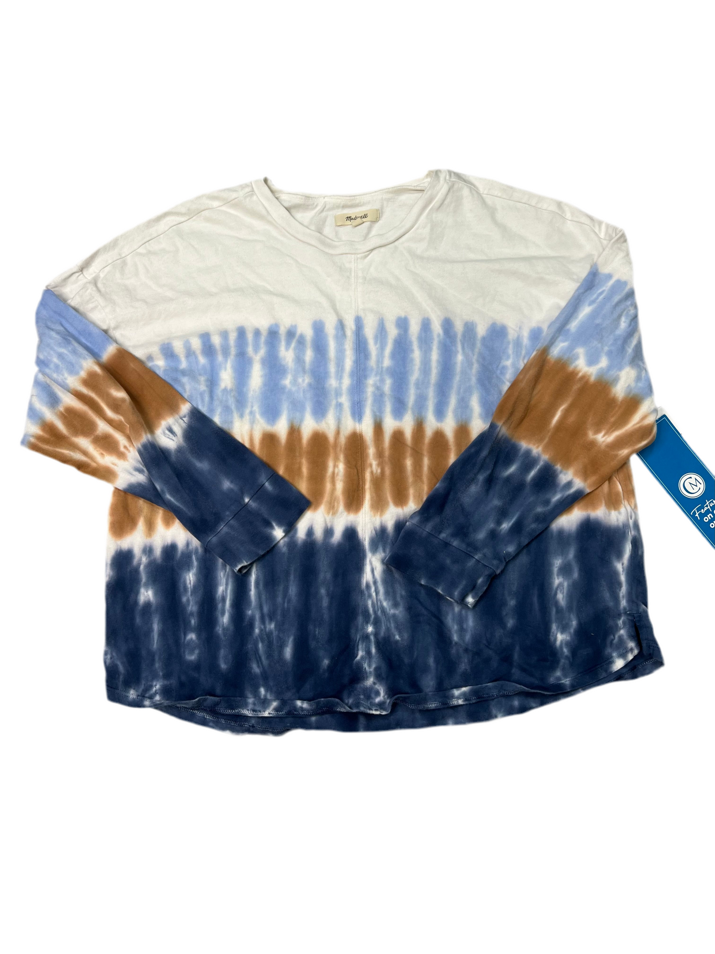 Top Long Sleeve By Madewell In Tie Dye, Size: M