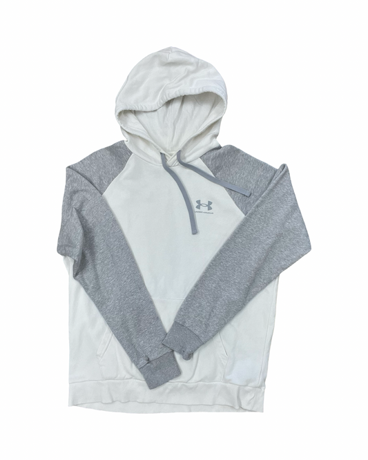 Sweatshirt Hoodie By Under Armour In Grey & White, Size:L