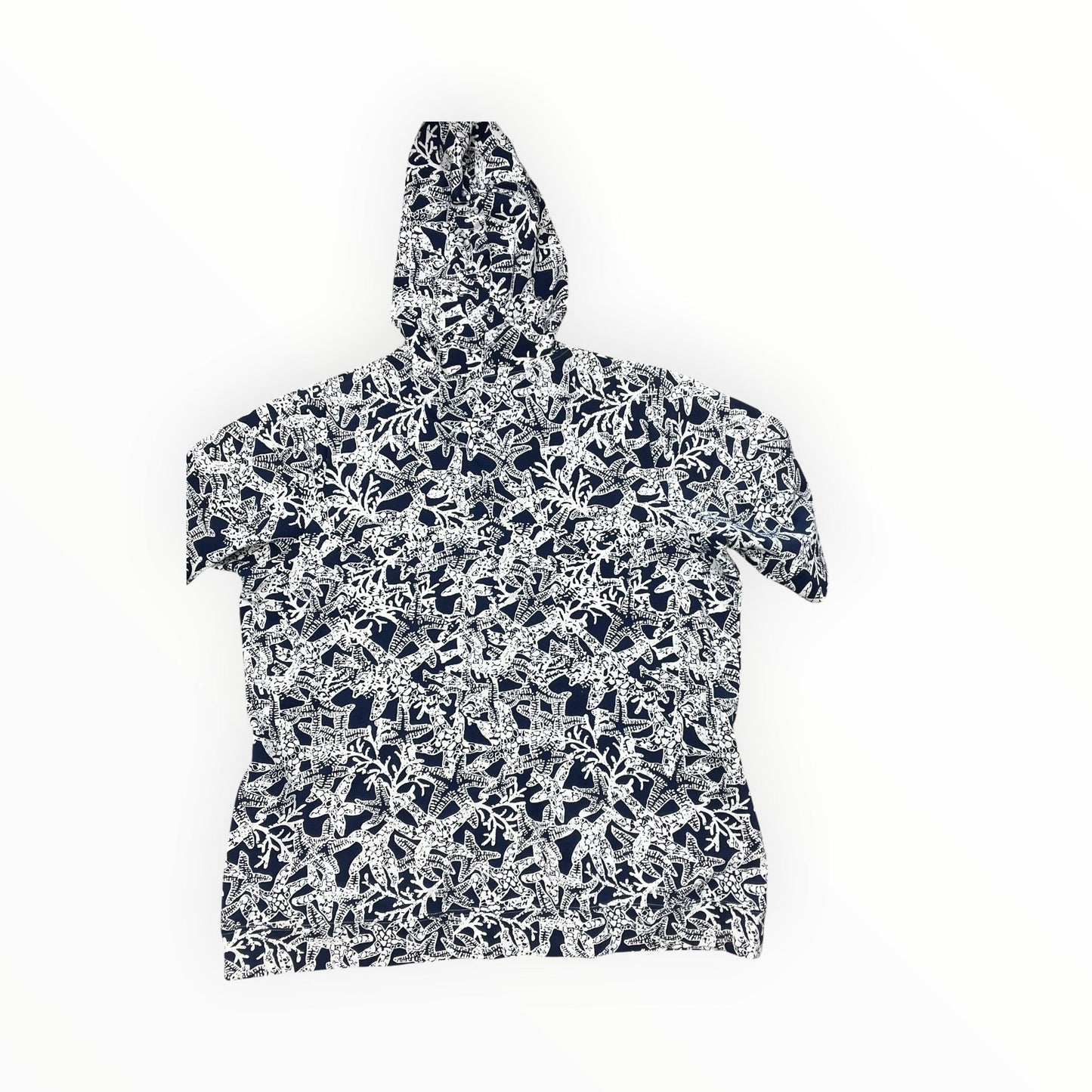 Blouse Ss By Quaker Factory In Blue & White, Size:Xl