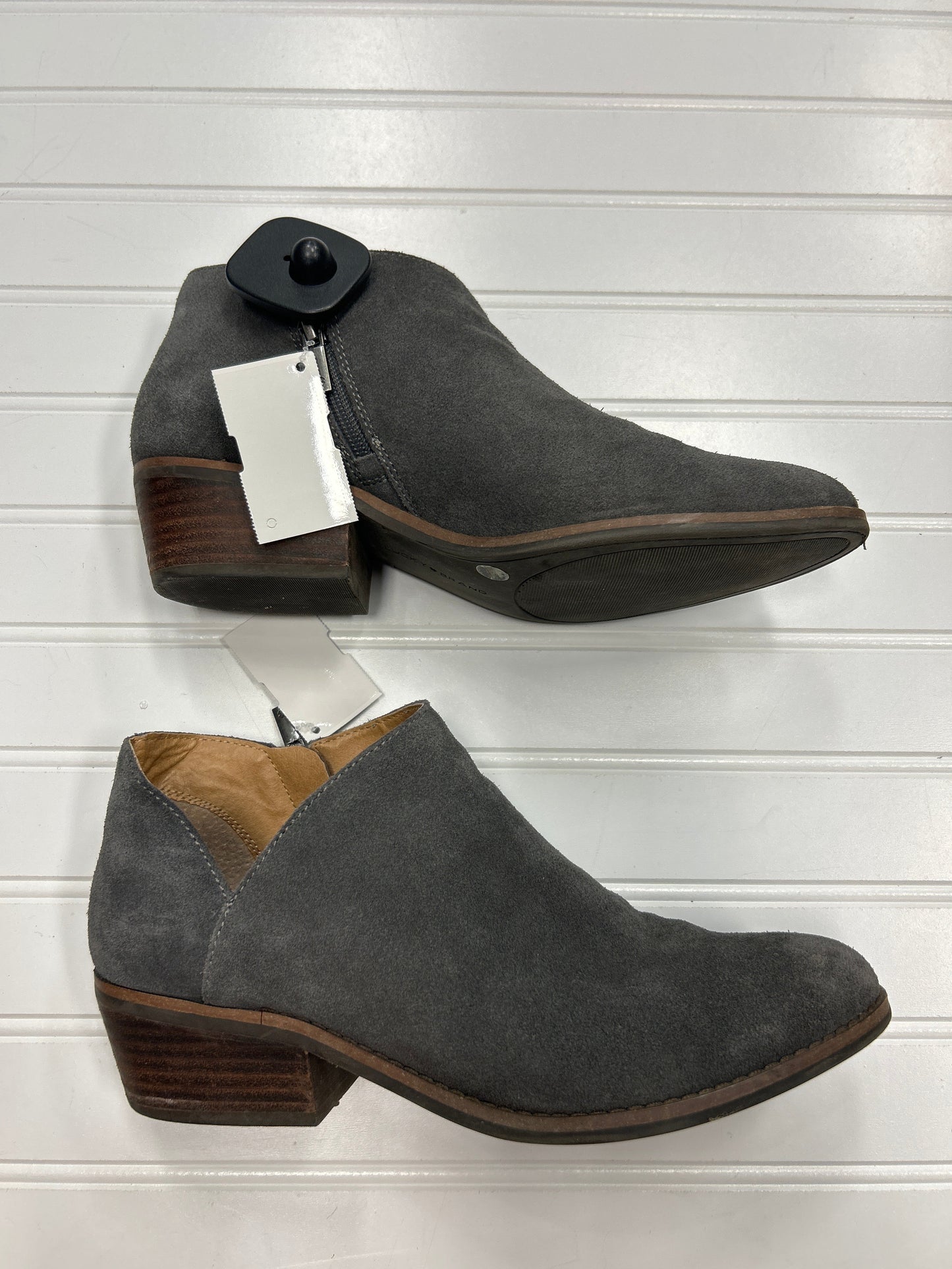 Boots Ankle Flats By Lucky Brand In Grey, Size:9