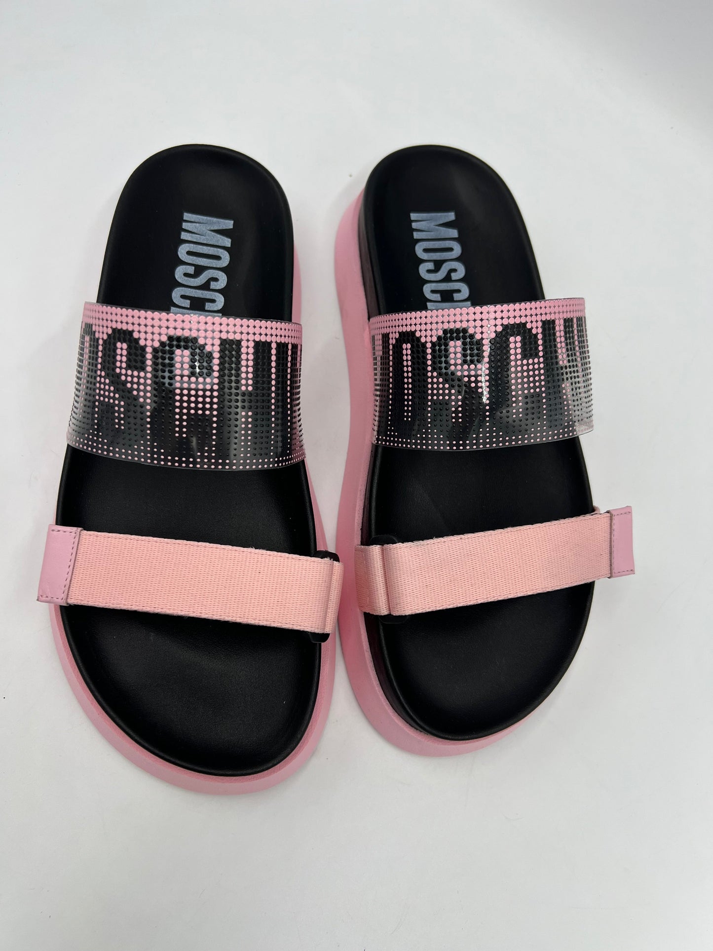 Like New! Moschino Logo Platform Designer Slides  Size: 7.5