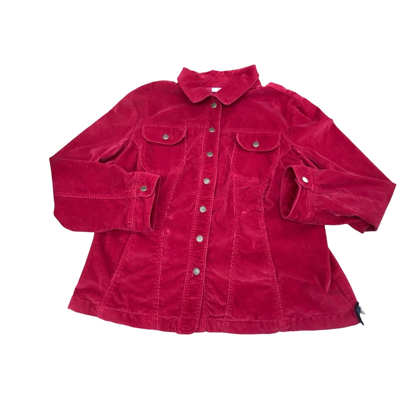 Jacket Shirt By Dressbarn In Red, Size:1X