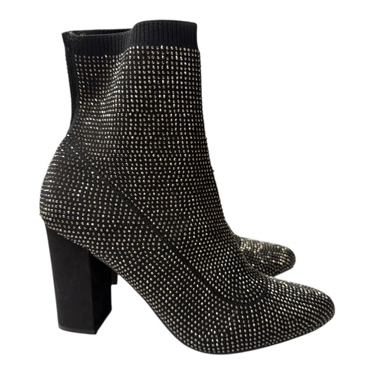 Boots Ankle Heels By wild pair In Black & Gold, Size:8