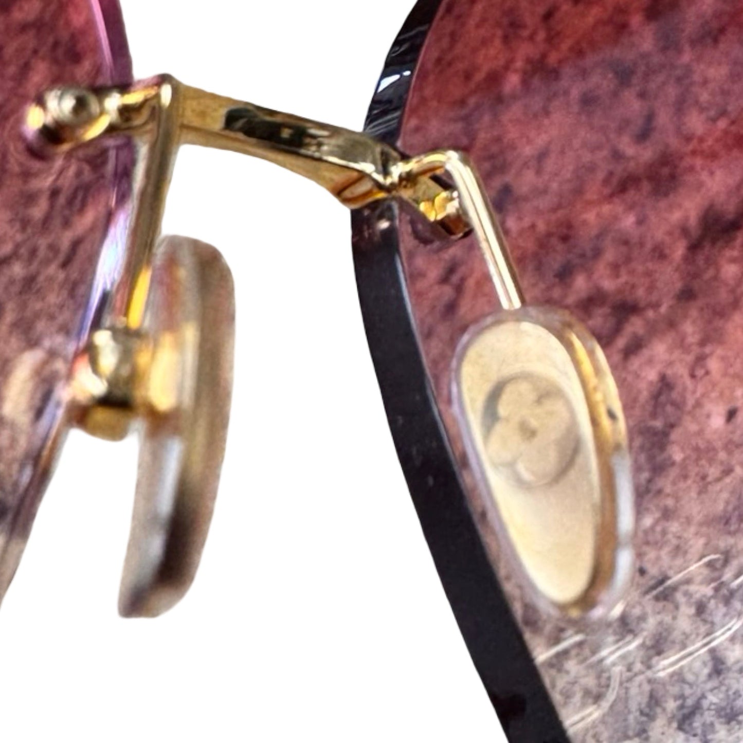Jewel Square Sunglasses Luxury Designer By Louis Vuitton In Gold & Pink, Size: Z2422U 9J2 62 14 140