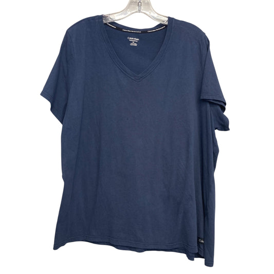 Top Ss Basic By Calvin Klein Performance In Navy, Size:2X