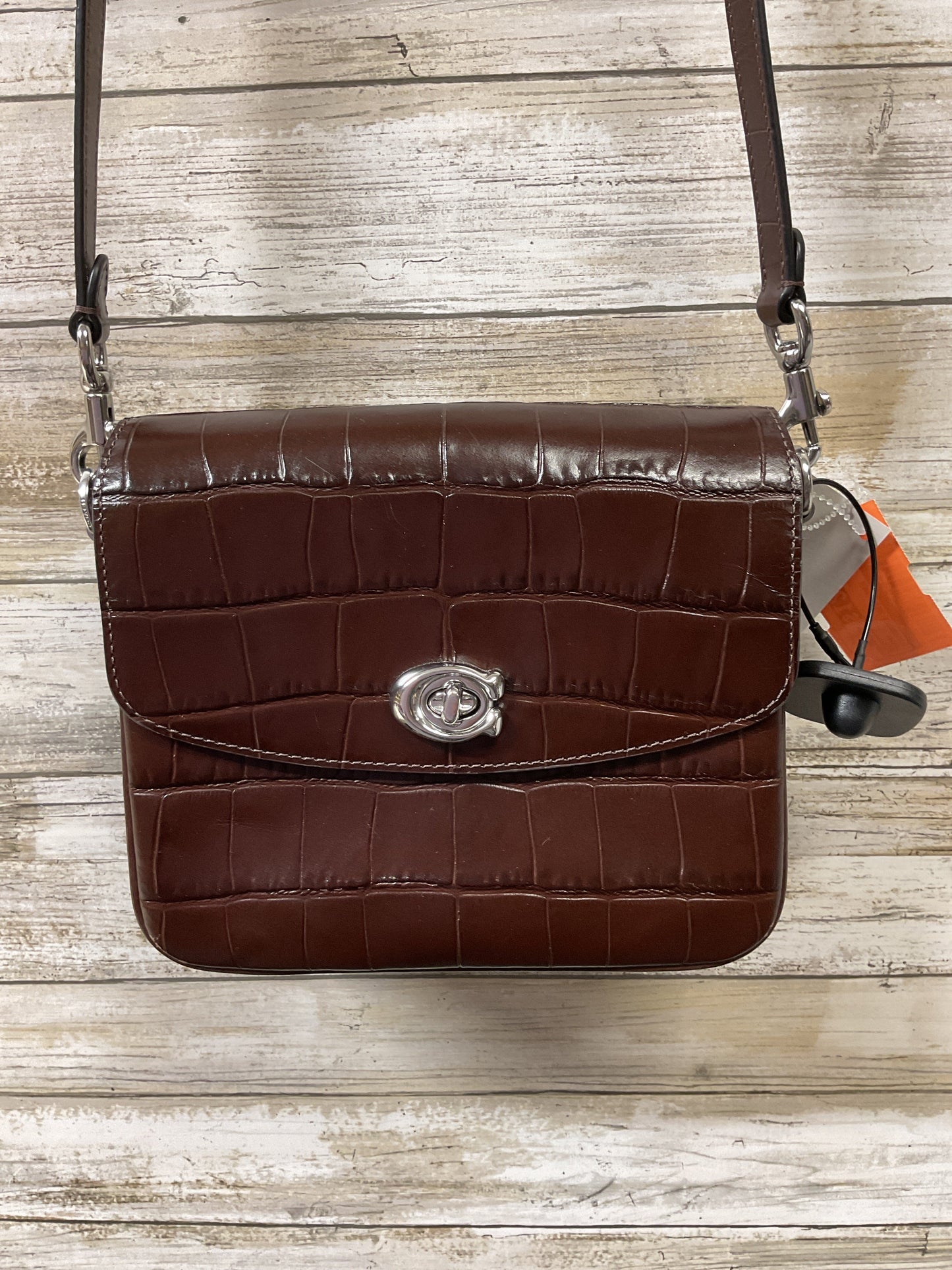 Crossbody Designer By Coach In Brown, Size:Small