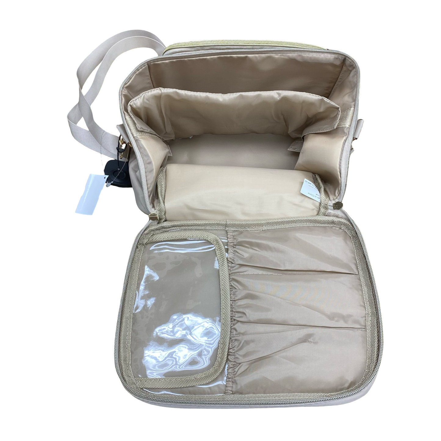 Makeup Bag By Clothes Mentor In Tan, Size:Large