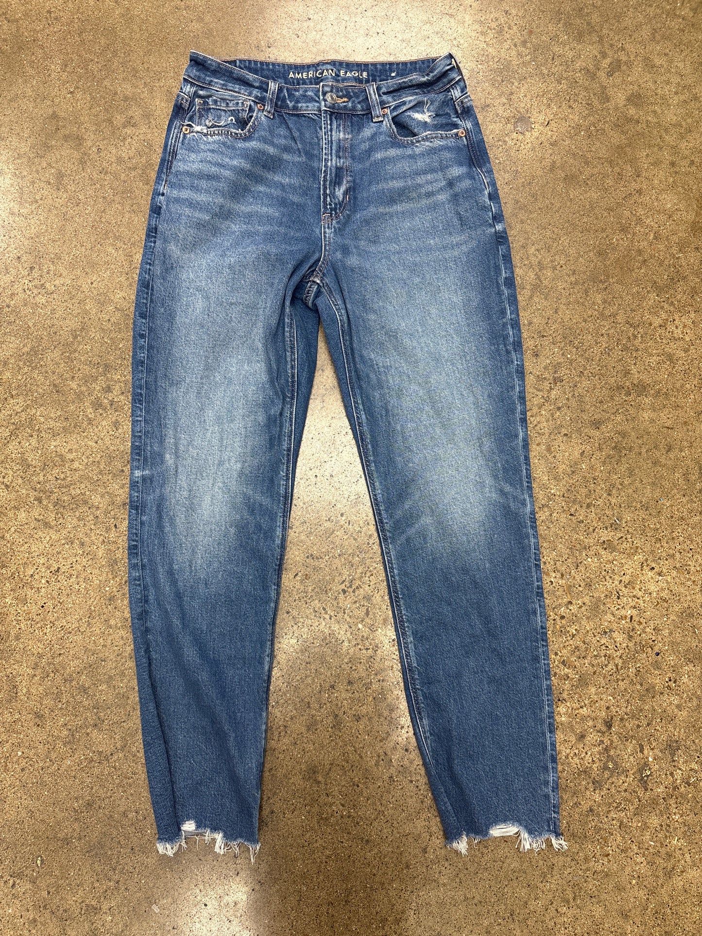 Jeans Straight By American Eagle In Blue Denim, Size:8