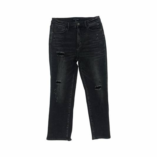 Jeans Boot Cut By Risen In Black Denim, Size:12