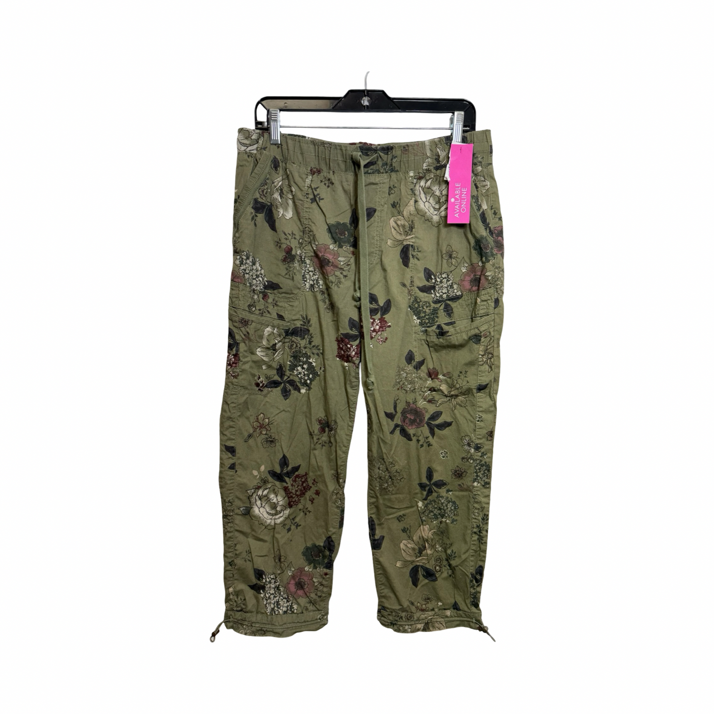 Pants Cropped By Democracy In Floral Print, Size: 12