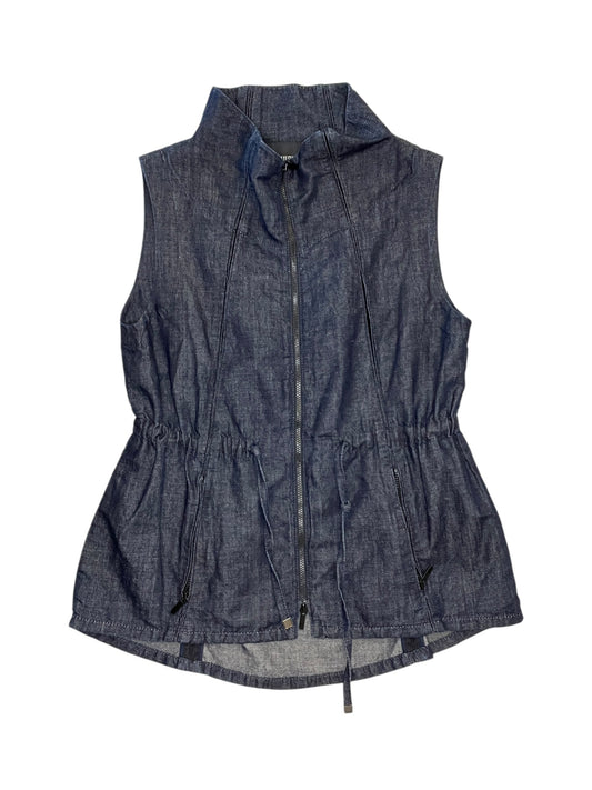 Vest Designer By Lafayette 148 In Blue Denim, Size:S