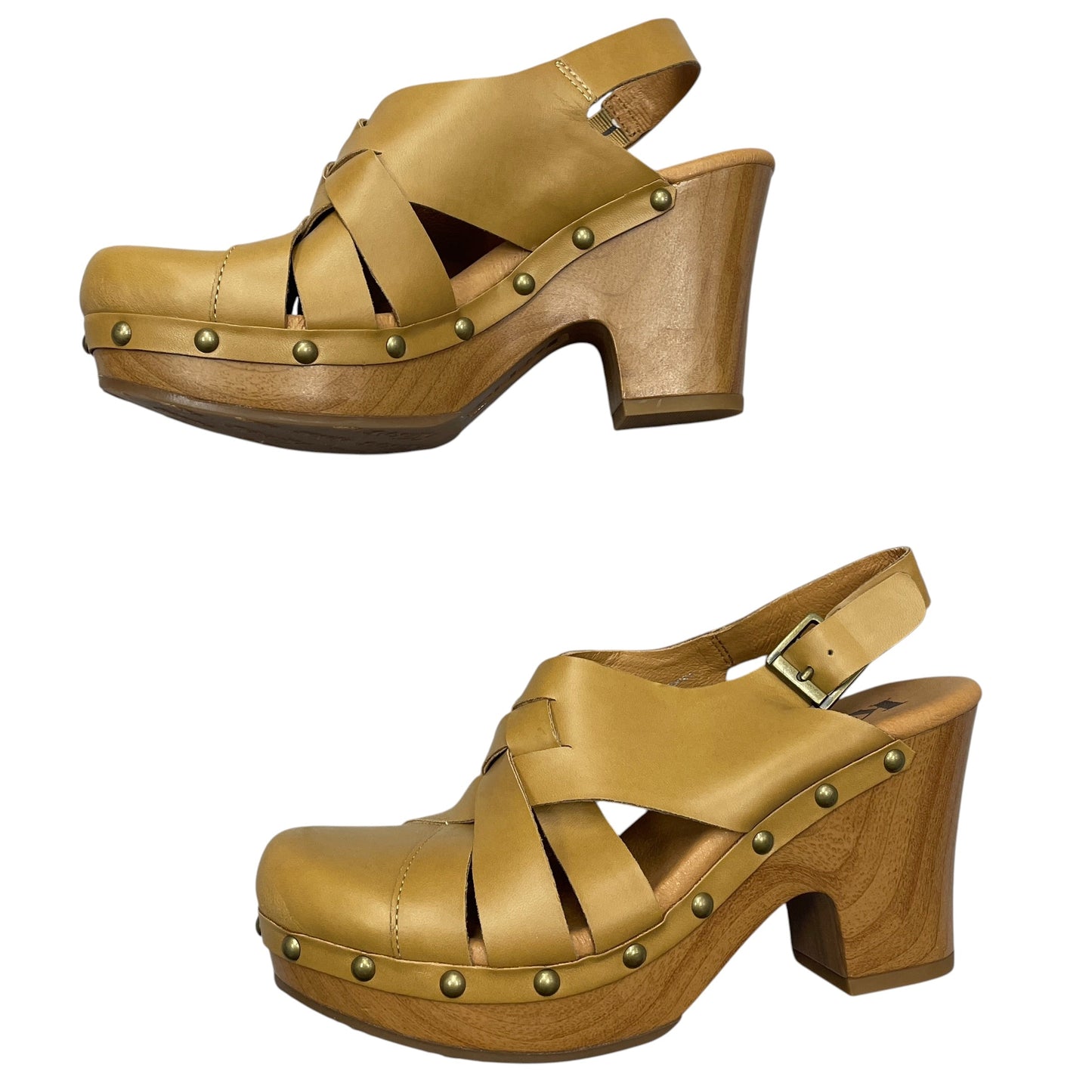 Sandals Heels Wedge By Italian Shoemakers In Bronze, Size: 6.5