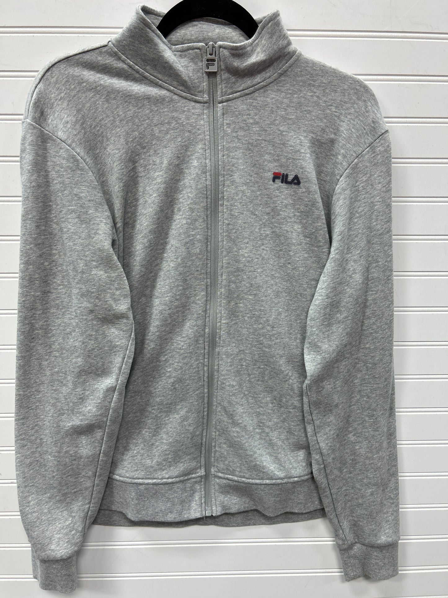 Athletic Top Ls Collar By Fila In Grey, Size:L