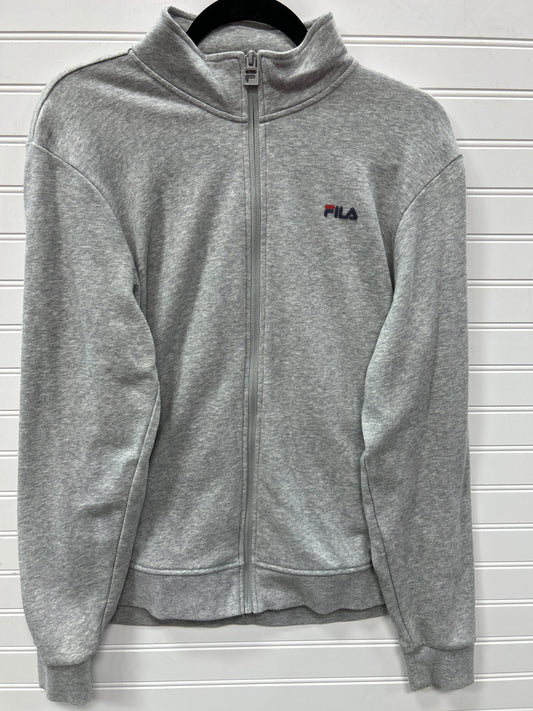 Athletic Top Ls Collar By Fila In Grey, Size:L