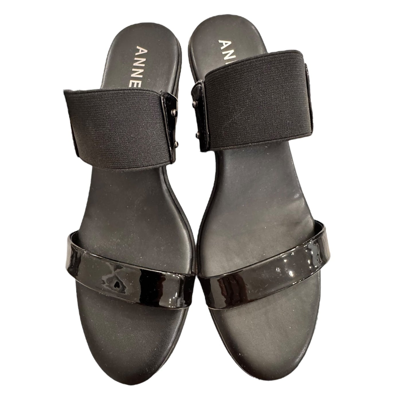 Sandals Heels Platform By Anne Klein In Black, Size:9.5