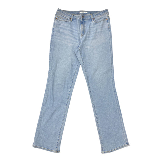Jeans Straight By Lands End In Blue Denim, Size:14