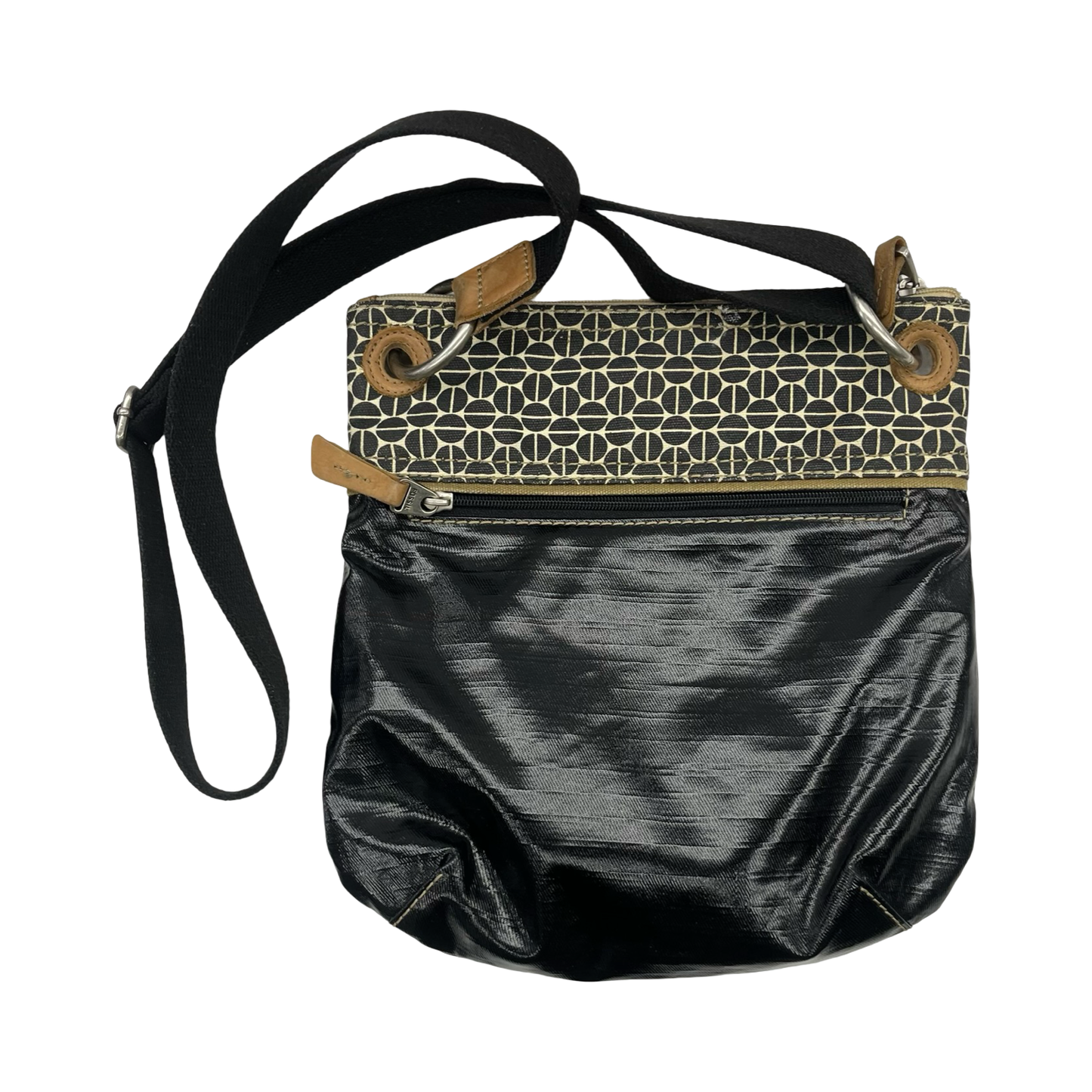 Crossbody By Fossil In Black & Tan, Size:Medium