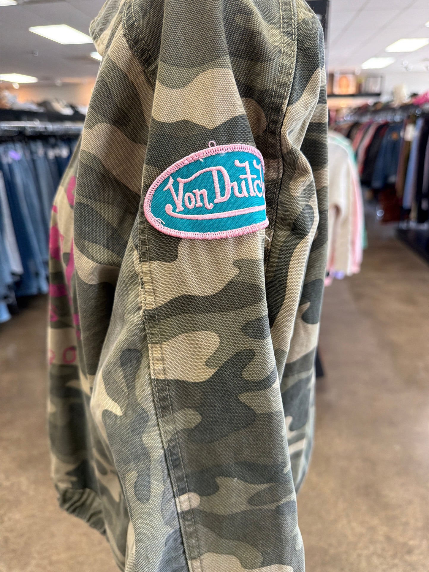 Jacket Denim By Clothes Mentor In Camouflage Print, Size:1X