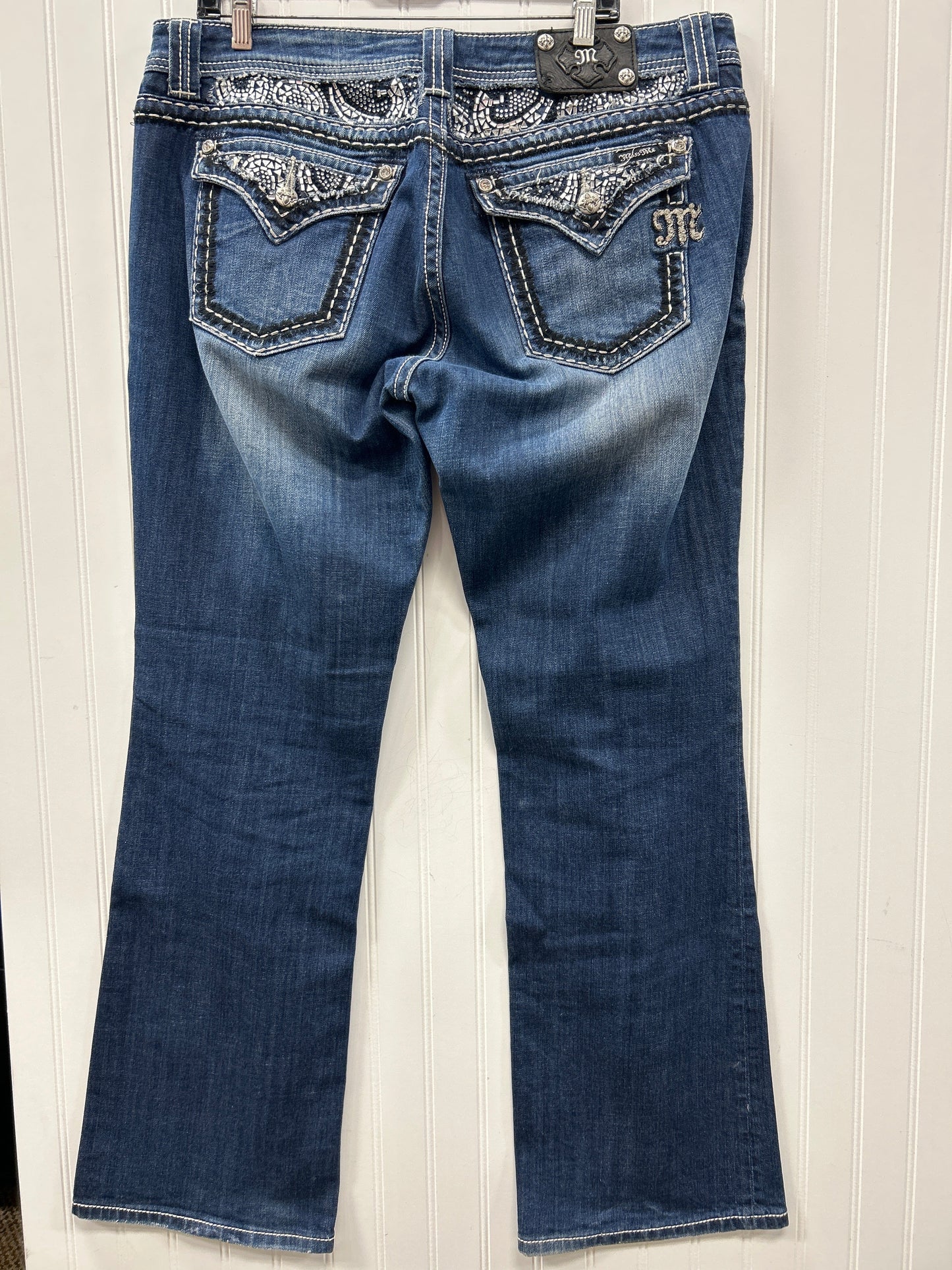 Jeans Boot Cut By Miss Me In Blue Denim, Size:14