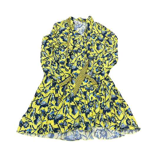 Dress Designer By Diane Von Furstenberg In Blue & Yellow, Size:10
