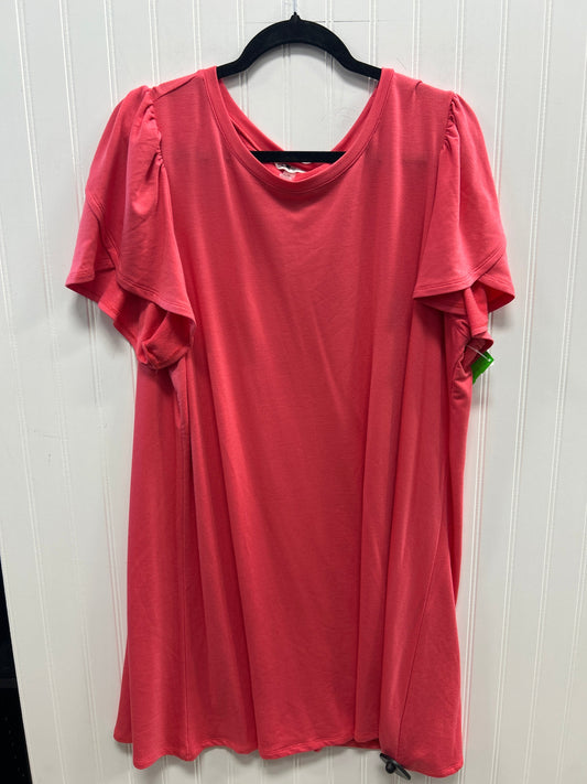 Dress Casual Midi By Cable And Gauge In Peach, Size:2X