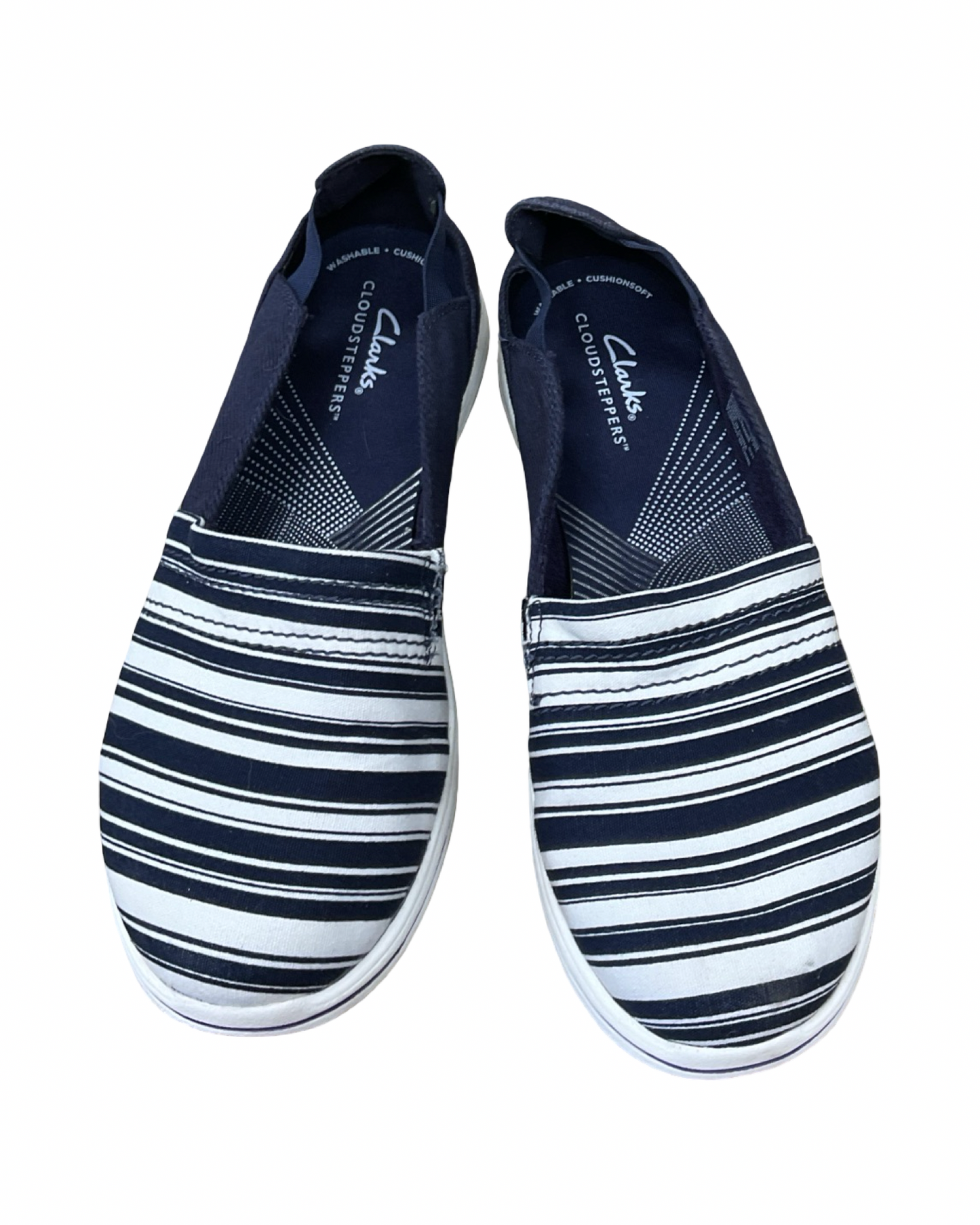 Shoes Flats By Clarks In Blue & White, Size:7