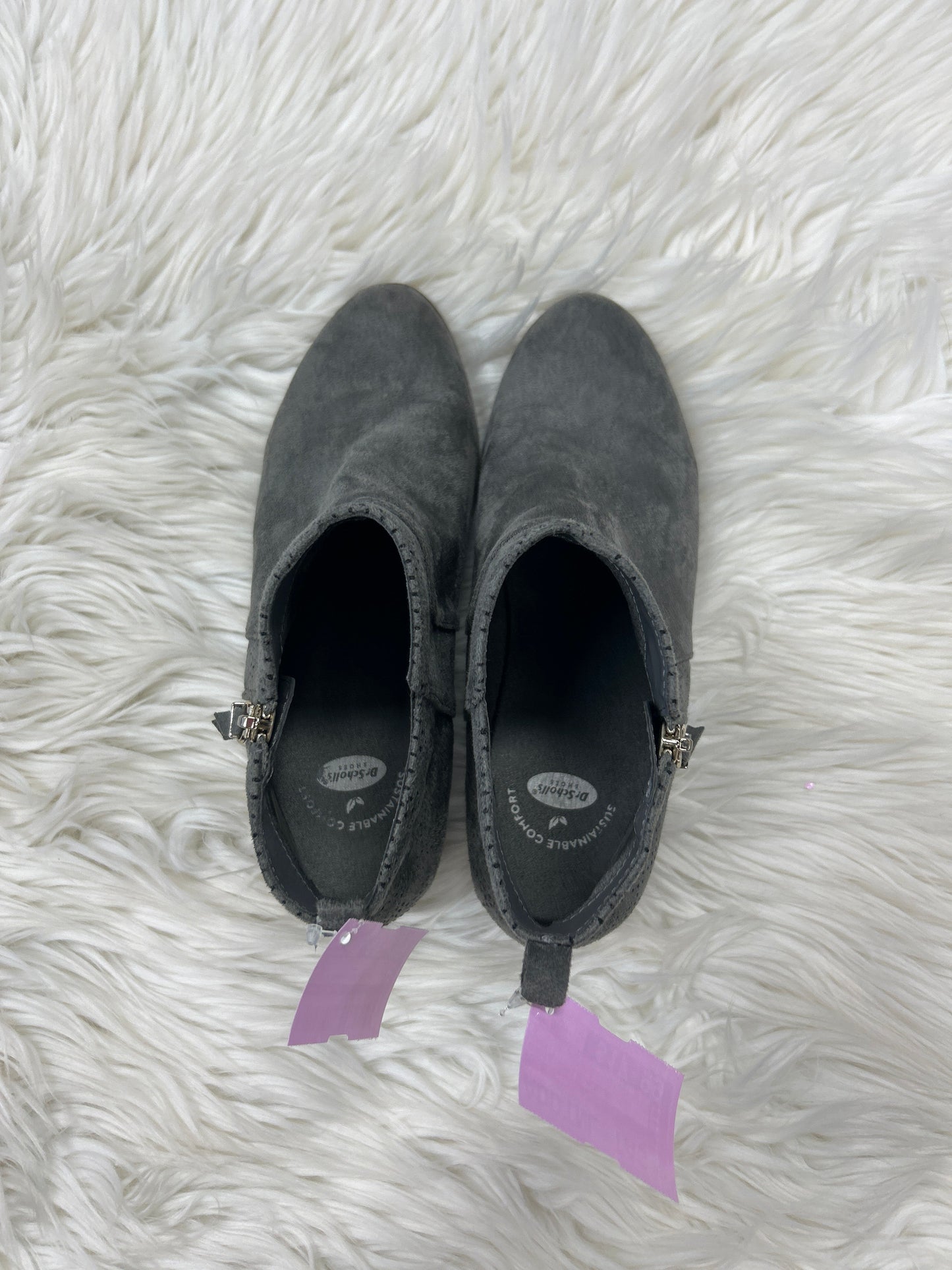 Boots Ankle Heels By Dr Scholls In Grey, Size:9