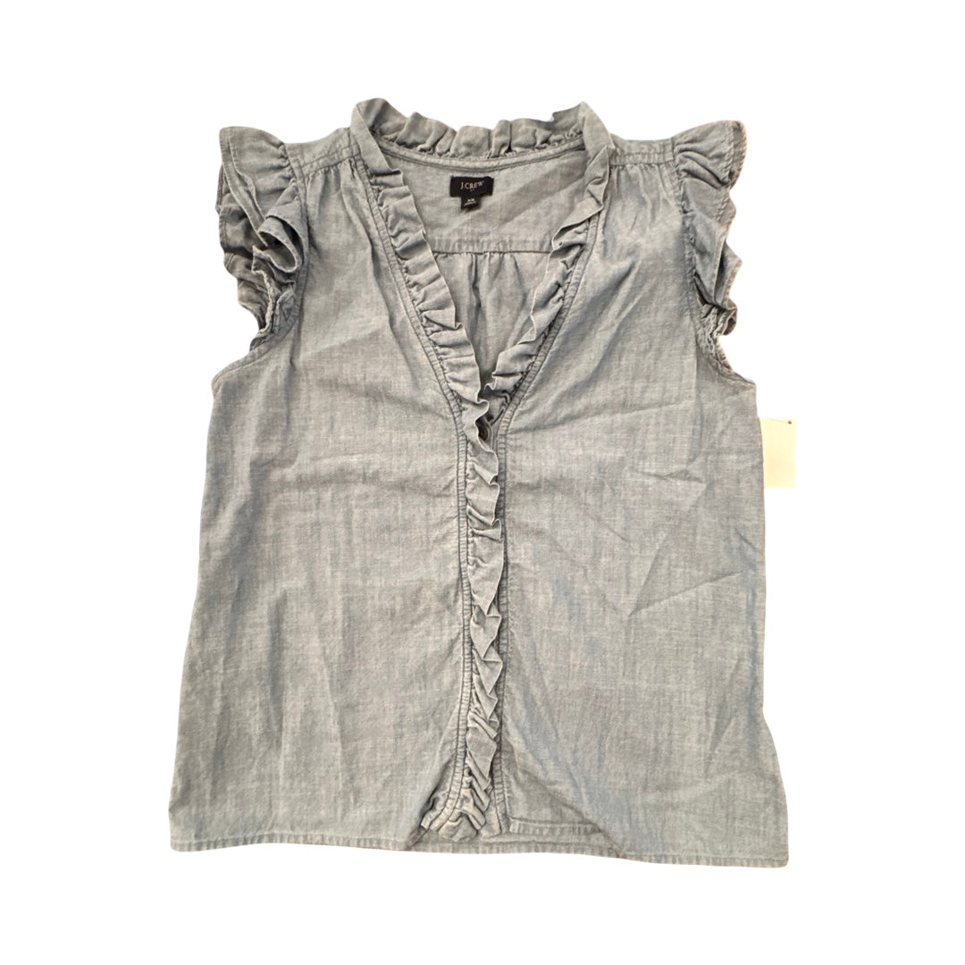 Top Sleeveless By J. Crew In Blue Denim, Size:Xs