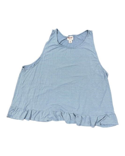 Top Sleeveless Basic By Mossimo In Blue & White, Size:1X