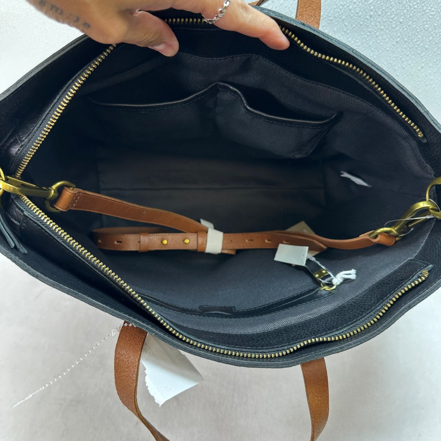 Leather Tote By Madewell, Size: Large