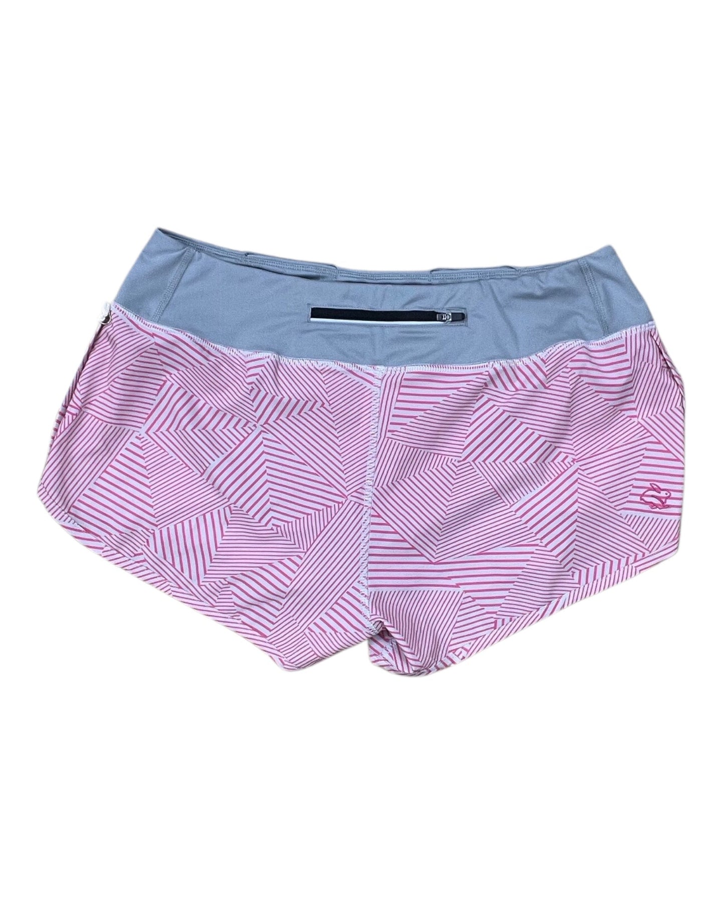 Athletic Shorts By Rabbit In Grey & Pink, Size:L