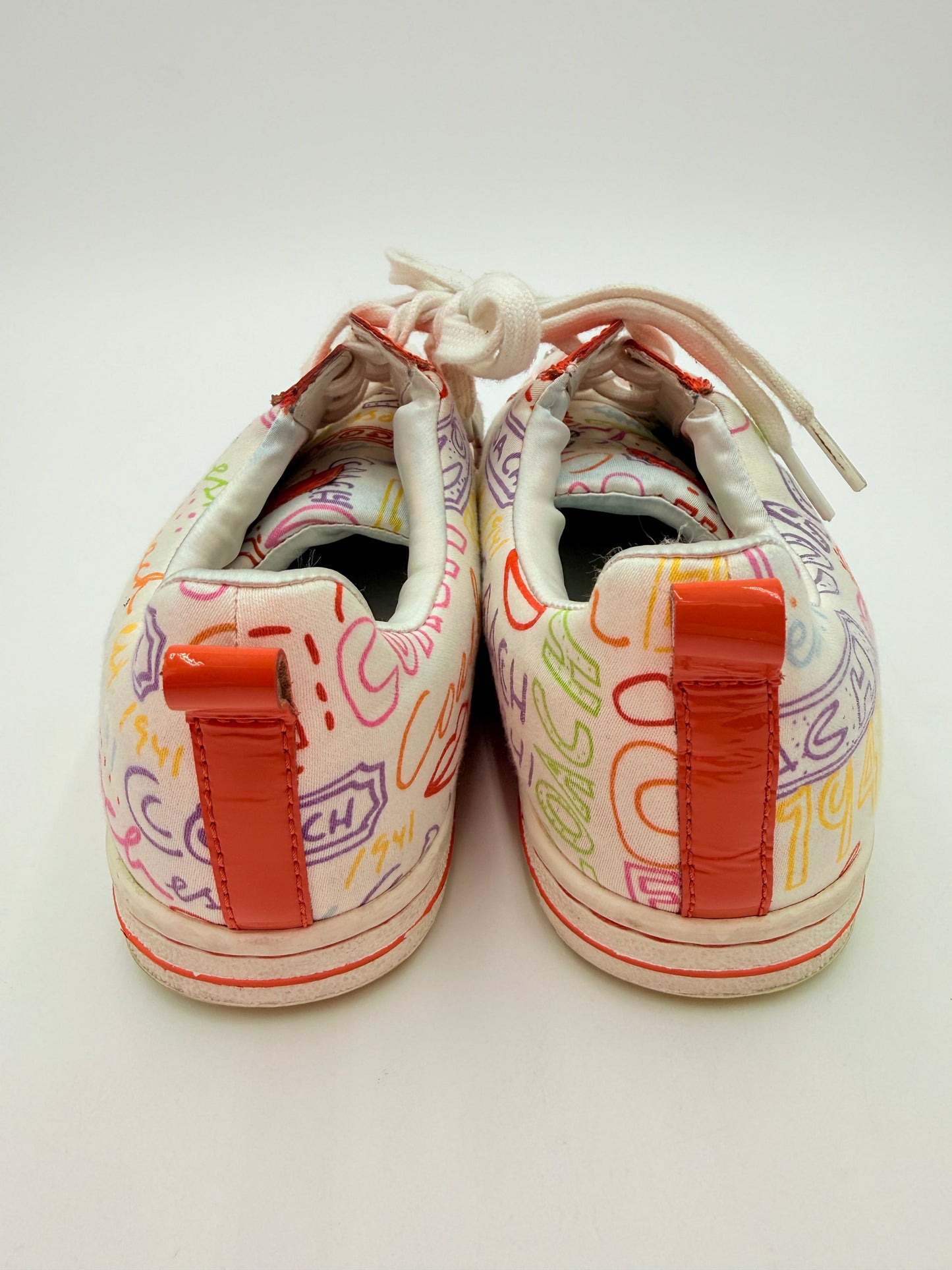 Shoes Designer By Coach In Orange & White, Size:8