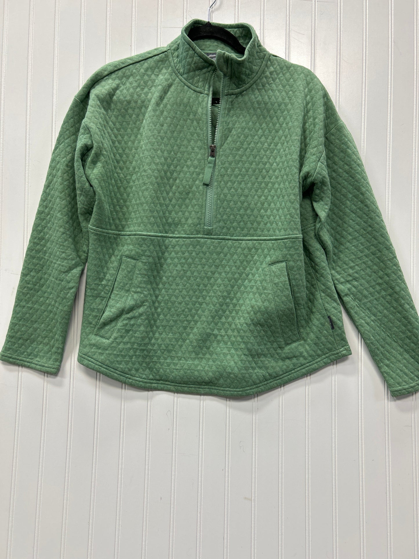 Athletic Top Ls Collar By Eddie Bauer In Green, Size:M