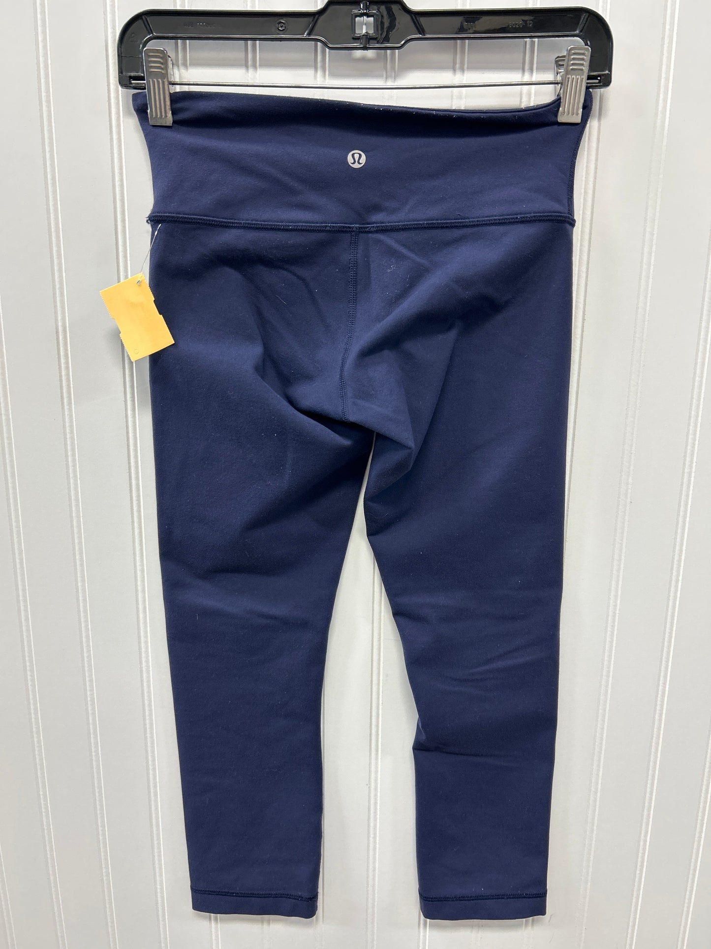 Athletic Leggings Capris By Lululemon In Navy, Size:4